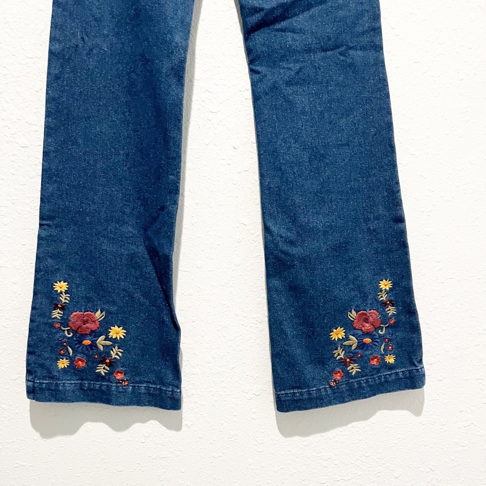 Spell & The Gypsy Boho Wanderlust Flare Jeans Embroidered Denim XS Extra Small - Picture 6 of 10